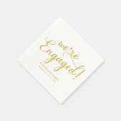 Serviette En Papier Simple Nous sommes engagés Engagement Party Gold (Coin)
