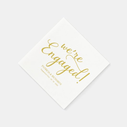 Serviette En Papier Simple Nous sommes engagés Engagement Party Gold (Coin)