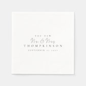 Serviette En Papier Simple Nouveau nom M et Mme Nom Date Script (Devant)