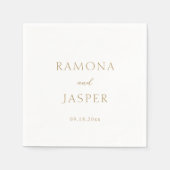 Serviette En Papier Simple Or Moderne Mariage Doré (Devant)