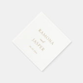Serviette En Papier Simple Or Moderne Mariage Doré (Coin)