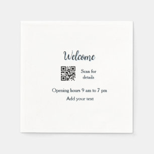 Serviette En Papier Simple ouverture de bienvenue code-barres QR ajout