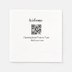 Serviette En Papier Simple ouverture de bienvenue code-barres QR ajout
