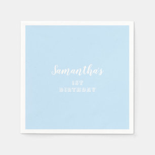Serviette En Papier Simple Pastel Blue