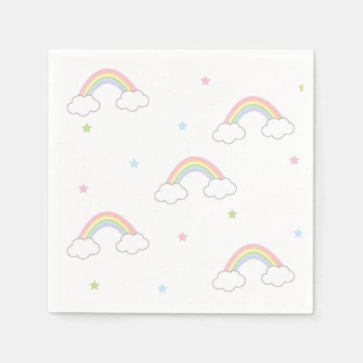Serviette En Papier Simple Pastel Rainbow Cake (Devant)