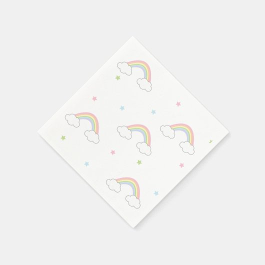 Serviette En Papier Simple Pastel Rainbow Cake (Coin)