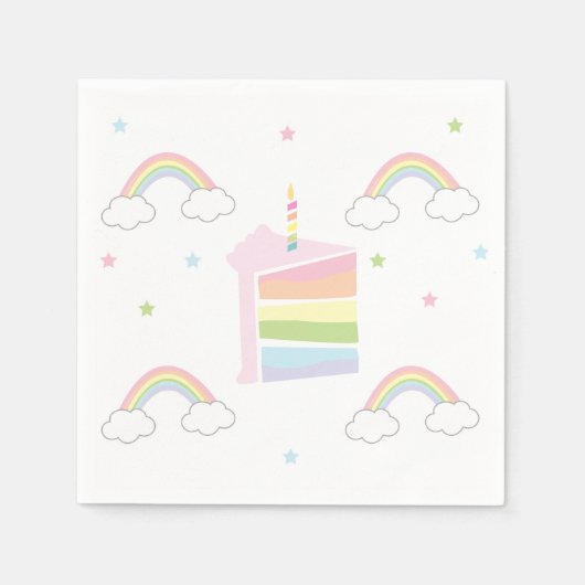 Serviette En Papier Simple Pastel Rainbow Cake (Devant)