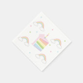 Serviette En Papier Simple Pastel Rainbow Cake (Coin)