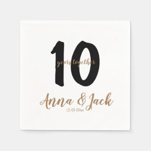 Serviette En Papier simple personnalisé 10 ans nom date