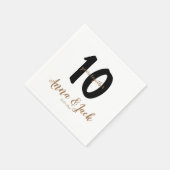 Serviette En Papier simple personnalisé 10 ans nom date (Coin)