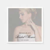 Serviette En Papier Simple Photo Elegant Fête des mariées moderne (Devant)