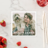 Serviette En Papier Simple Photo Moderne Graduation (En situation)