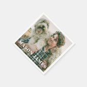 Serviette En Papier Simple Photo Moderne Graduation (Coin)