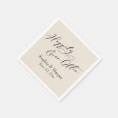 Serviette En Papier Simple Police de Luxe Script Happily Ever After Cr (Coin)
