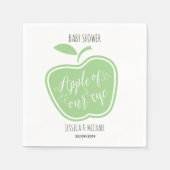 Serviette En Papier Simple Pomme verte et blanche de notre oeil (Devant)