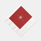Serviette En Papier Simple Rectangle double bonheur Mariage chinois (Coin)