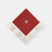 Serviette En Papier Simple Rectangle double bonheur Mariage chinois (Coin)