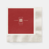 Serviette En Papier Simple Rectangle double bonheur Mariage chinois (Devant)