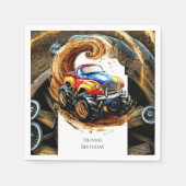 Serviette En Papier Simple Road Monster Truck Anniversaire (Devant)