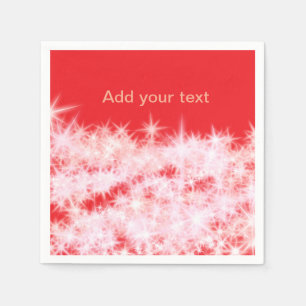 Serviette En Papier Simple rouge rose brillant étoiles ajouter votre t