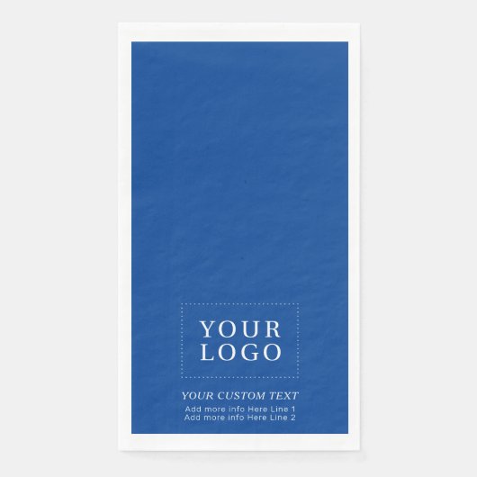 Serviette En Papier Simple Royal Blue Custom Business Logo promotionne (Devant)