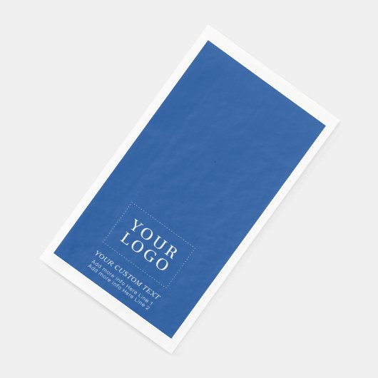 Serviette En Papier Simple Royal Blue Custom Business Logo promotionne (Coin)