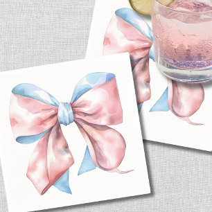 Serviette En Papier Simple Ruban Bleu Rose Révélation du Sexe