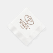 Serviette En Papier Simple Rustique Cœurs de Corde Mariage Occidental (Coin)