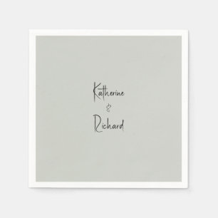 Serviette En Papier Simple Sage Custom Wedding Cocktail Napkins