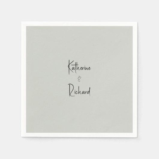 Serviette En Papier Simple Sage Custom Wedding Cocktail Napkins (Devant)