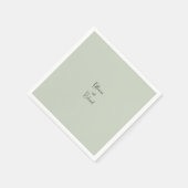 Serviette En Papier Simple Sage Léger Personnalisé Mariage Cocktail Se (Coin)
