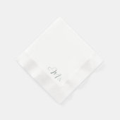 Serviette En Papier Simple Sage Monogramme Combo Police Mariage Cockta (Coin)