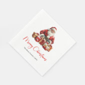 Serviette En Papier Simple Santa Claus Stylish Modern Holiday Napkin (Coin)