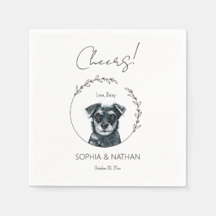 Serviette En Papier Simple Schnauzer Mariage Cocktail Napkins