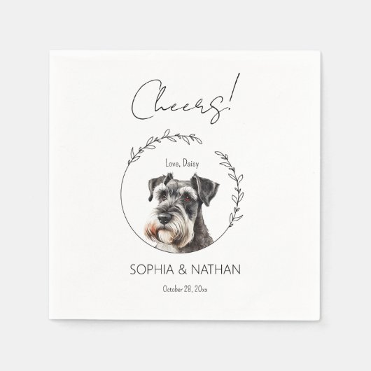 Serviette En Papier Simple Schnauzer Mariage Cocktail Napkins (Devant)