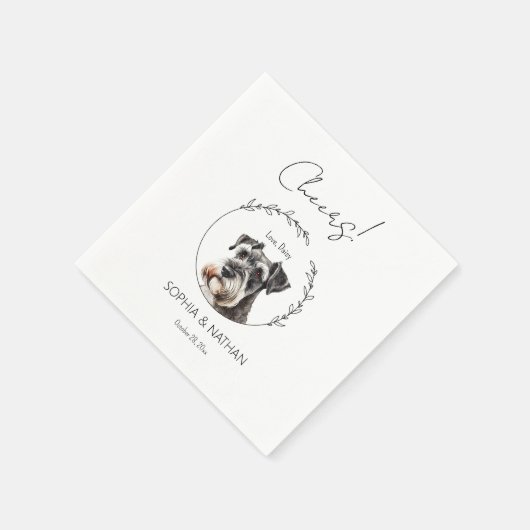 Serviette En Papier Simple Schnauzer Mariage Cocktail  Napkins (Coin)