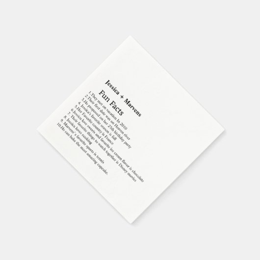 Serviette En Papier Simple script amusant faits mariage serviettes (Coin)