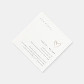 Serviette En Papier Simple Script Blush Heart Mariage Fun Facts (Coin)