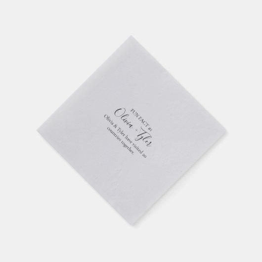 Serviette En Papier Simple Script Fun Fact Réception de mariage (Coin)