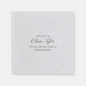 Serviette En Papier Simple Script Fun Fact Réception de mariage (Devant)