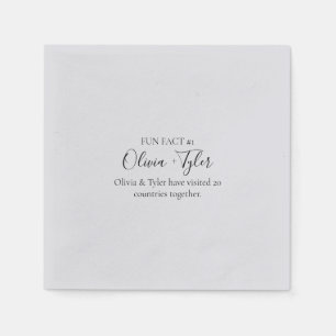 Serviette En Papier Simple Script Fun Fact Réception de mariage