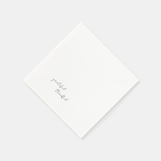 Serviette En Papier Simple Script Grateful Thankful Cocktail (Coin)