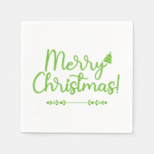 Serviette En Papier Simple Script Joyeux Noël sur papier blanc (Devant)