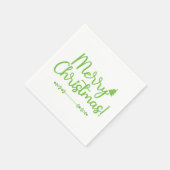 Serviette En Papier Simple Script Joyeux Noël sur papier blanc (Coin)