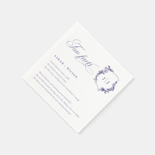 Serviette En Papier Simple Script Lilac Purple Mariage Logo Faits amus (Coin)