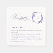 Serviette En Papier Simple Script Lilac Purple Mariage Logo Faits amus (Devant)