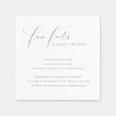 Serviette En Papier Simple Script Mariage Noir Blanc Faits Amusants (Devant)