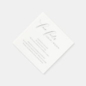 Serviette En Papier Simple Script Mariage Noir Blanc Faits Amusants (Coin)