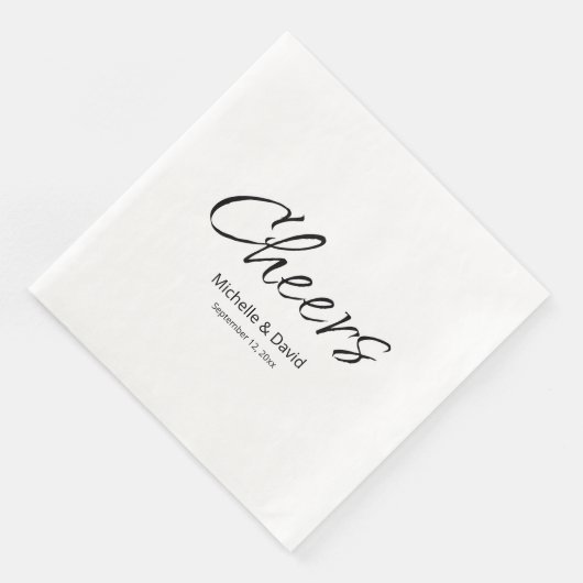 Serviette En Papier Simple Script Moderne Réception De Mariage Décontr (Coin)