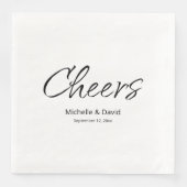 Serviette En Papier Simple Script Moderne Réception De Mariage Décontr (Devant)